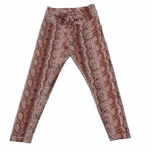 VICTORIAS SECRET ON POINT PEACH SNAKESKIN LEGGINGS RUCHE AT WAIST SIZE MEDIUM